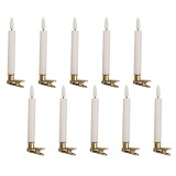 Cumpara ieftin Set 10 Lumanari ornamente brad Craciun ceara alba led &Oslash; 2x14 cm