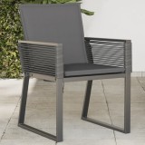 vidaXL Scaune de grădină cu perne, 4 buc., negru, poliratan 4008116