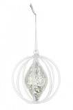 Set 6 ornamente argintii brad 9.2 cm