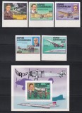 Centrafricana 1977 - Istoria aviației, Serie NDT +Colita NDT + 5 Colite DE LUX NDT, SET COMPLET, PA, F.RARE, 4 POZE, MNH