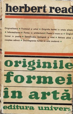 Originile Formei In Arta - Herbert Read , F327 foto