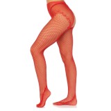 Dresuri Leg Avenue 9709, fara crotch, tip plasa, culoare rosie, marime universala