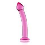 Dildo Clasic Din Sticla Glass Romance, Roz, 18 cm, Lovetoy