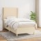 Gossi pat box spring cu saltea, crem, 100x200 cm, textil