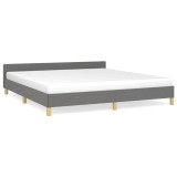 Cumpara ieftin Cadru de pat fara saltea, gri inchis, 180x200 cm, textil