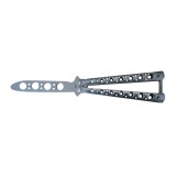Cumpara ieftin Briceag Fluture Antrenament Argintiu, Otel Inoxidabil, 22cm, Bullet Spots, Camping, Cutit