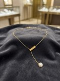 Cumpara ieftin Colier Lariat din Argint 925 Placat cu Aur cu Bara Orizontala E i Perla Naturala Suspendata , Eleganta E i Fluiditate Moderna