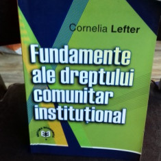 FUNDAMENTE ALE DREPTULUI COMUNITAR INSTITUTIONAL , Cornelia Lefter , 2003