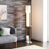Lampadar Gisborne 146x25x25cm 1xE27 60W alb efect lemn nuc [lux.pro] HausGarden Leisure