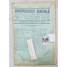 JURISPRUDENTA GENERALA , PUBLICATIUNE SAPTAMANALA DE JURISPRUDENTA REZUMATA ROMANA SI STREINA , NR. 12, 1937