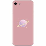 Husa silicon pentru Apple Iphone 7, Saturn On Pink