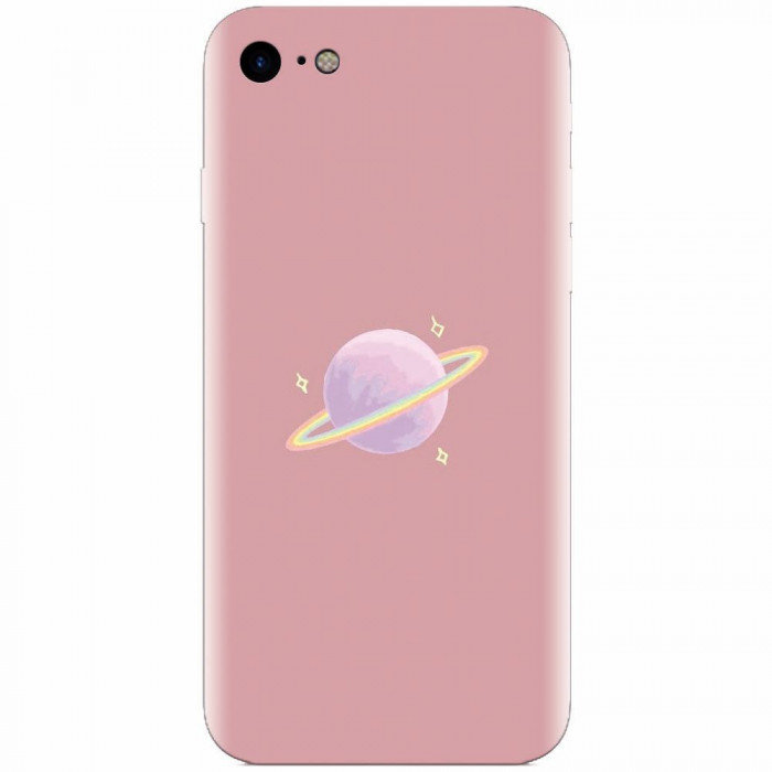 Husa silicon pentru Apple Iphone 6 / 6S, Saturn On Pink