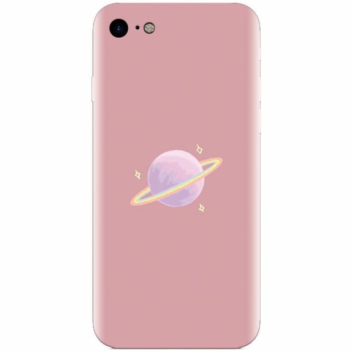 Husa silicon pentru Apple Iphone 6 Plus, Saturn On Pink