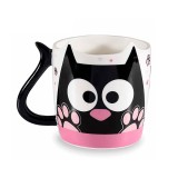 Cumpara ieftin Cana in cutie cadou portelan multicolor Pisicuta 9x9 cm, 400 ml