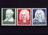 Cumpara ieftin ✅ (S43) Germania Reich 1935 &quot;Aniversari - Sch&uuml;tz / Bach / Handel &quot; serie completa Michel 573/575, MH