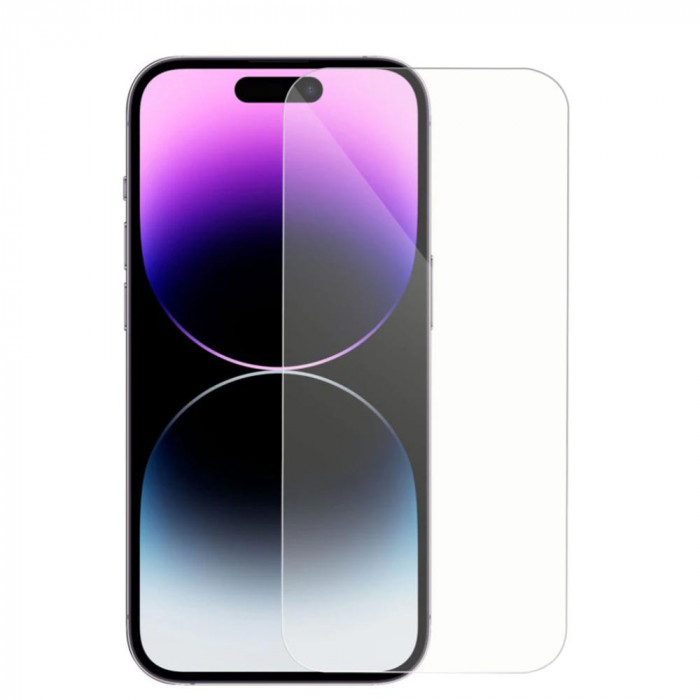 Folie sticla compatibila cu Apple iPhone 14 Pro, 0.33mm, 9H, Transparent, Case