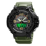 Ceas barbatesc Militar Army Digital Dual time Quartz PU, Skmei