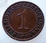 7.626 GERMANIA WEIMAR 1 REICHSPFENNIG 1936 A, Europa, Bronz