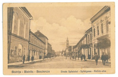 4385 - BISTRITA, Strada Spitalului, Romania - old postcard - used - 1932 foto