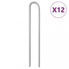 vidaXL Țăruși de cort, 12 buc., 37 cm, &Oslash;10 mm, oțel galvanizat