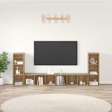 Cumpara ieftin Set comoda TV 4 buc. 37 x 35 x 107 cm Stejar Artizanal