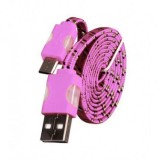 CABLU DE DATE SNUR MICROUSB CU LED ROZ