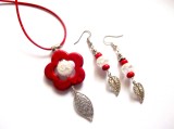 set cu howlite rosu si cristal de stanca 43367