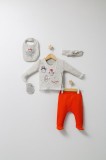 Cumpara ieftin Set de iarna de 5 piese pentru nou nascut Crazy Penguins, Tongs baby (Culoare: Portocaliu)