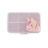 Cutie Snack Melii 6 Compartimente Print Unicorn, Plastic Sigur Alimentar, Divizor Detasabil, Lavabila Masina Vase