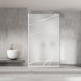 Paravan dus walk-in Aqua Roy White, model Marble alb, sticla 8 mm mata, securizata, anticalcar, 110x195 cm
