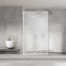Paravan dus walk-in Aqua Roy White, model Marble alb, sticla 8 mm mata, securizata, anticalcar, 120x195 cm