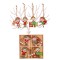 Set 12 decoratiuni de craciun din lemn, flippy, cu snur pentru agatare in brad, model elfi diferite dimensiuni, 4 modele, multicolor