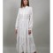 ROCHIE BOHO CHIC LUNGA TIP CAMASA DIN BUMBAC OPALARA Alb M-L