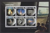 Gibraltar, 2019, spatiu, a 50-a aniversare a misiunii Apollo, bloc, nominal 7.62 lire, pret 40% din nominal, Nestampilat