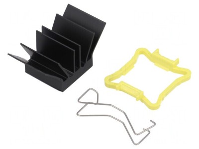 Radiator extrudat cu aripioare BGA negru 17x17mm foto