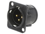 Soclu XLR Tată 3 Pin Negru 6A 19x24mm