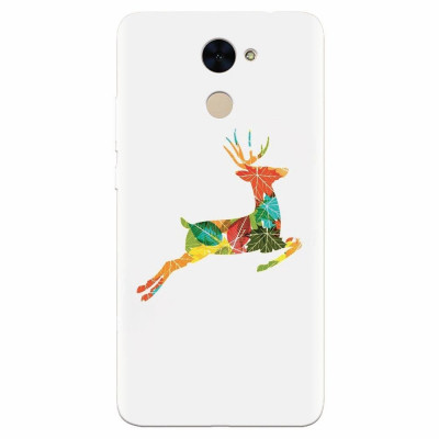 Husa silicon pentru Huawei Nova Lite Plus, Colorful Reindeer Jump Illustration foto