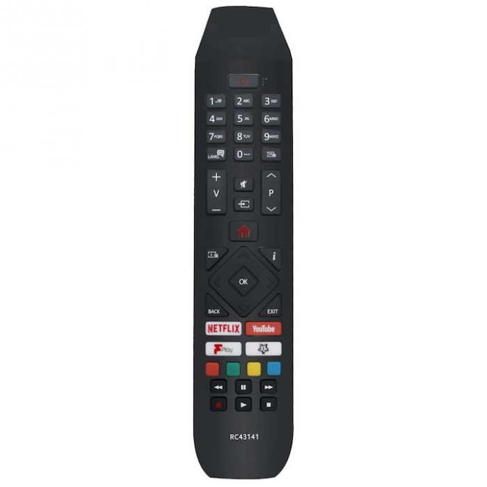 Telecomanda pentru Hitachi RC43141, x-remote, Netflix, YouTube, FPlay, Negru