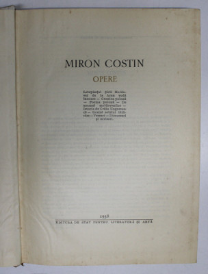 OPERE de MIRON COSTIN , 1958 foto