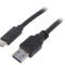Cablu USB 3.0 A la C Aurit 1,8m Negru