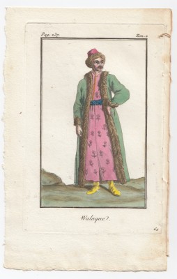 Gravura color Domn Valah 1788 Valahia Romania foto