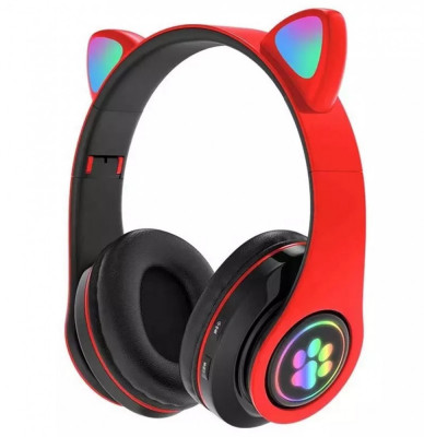 Casti audio wireless pentru copii, Cat Paw Ear, rosu OMC foto