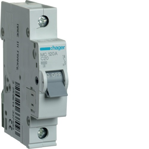 Siguranta automata 20A 1P Curba C 6ka Hager MC120A