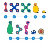 Clixo joc magnetic de construit - Modele cu rotite (72 piese)