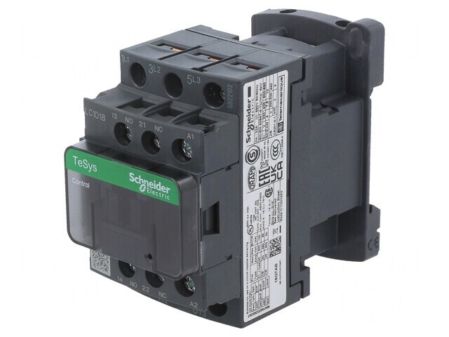 Contactor 3P NO + 3 Auxiliare NO/NC 48VDC 18A LC1D18ED