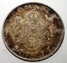 R.075 ROMANIA MIHAI I 200 LEI 1942 ARGINT foto