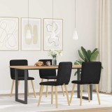 VidaXL Scaune de bucătărie, 4 buc., negru, material textil