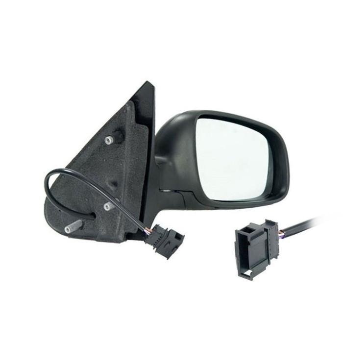 Oglinda exterioara VW Polo (6N2) Hatchback 10.1999-09.2001 Partea Dreapta Crom Convex Manuala Prin Cablu Fara Incalzire, carcasa grunduita, View Max