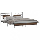 VidaXL Cadru pat fără saltea Stejar maro 183x213 cm Lemn prelucrat
