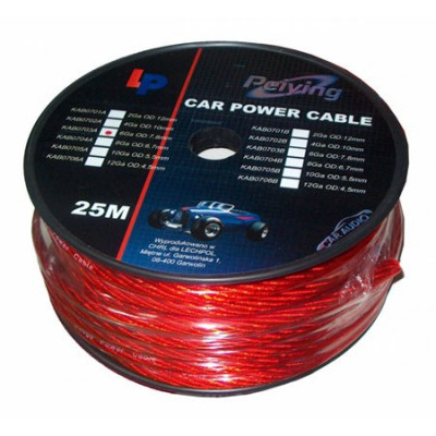 Cablu putere cupru 8GA (6.7mm/8.31mm2) 25m rosu foto